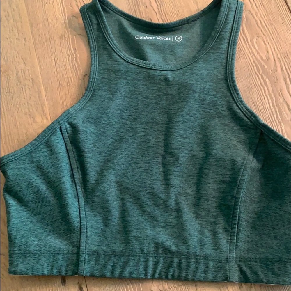 Outdoor Voices hunter green crop top size medium
